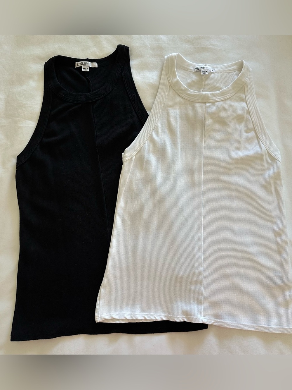 NWOT Anthropologie Stateside Brand Bias Cut Stretch Tanks size Large